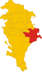 Map of comune of Syracuse (province of Syracuse, region Sicily, Italy)